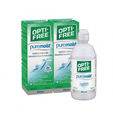 Líquido Lentes Contacto >> Alcon, Opti-Free Puremoist Pack (2X300ml)